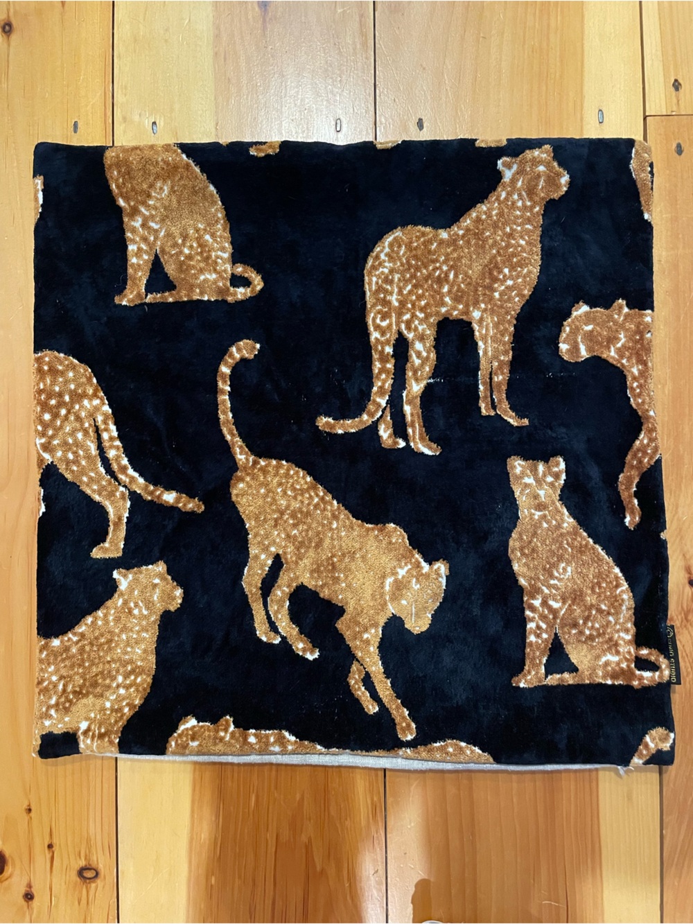 Soho Studio Luxury Black & Gold Cheetah Print Decorative Pillow Cover- set of 2